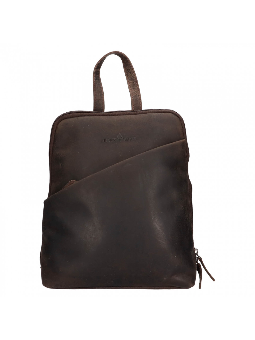 Dámský kožený batoh Greenwood Jade – tmavě hnědá